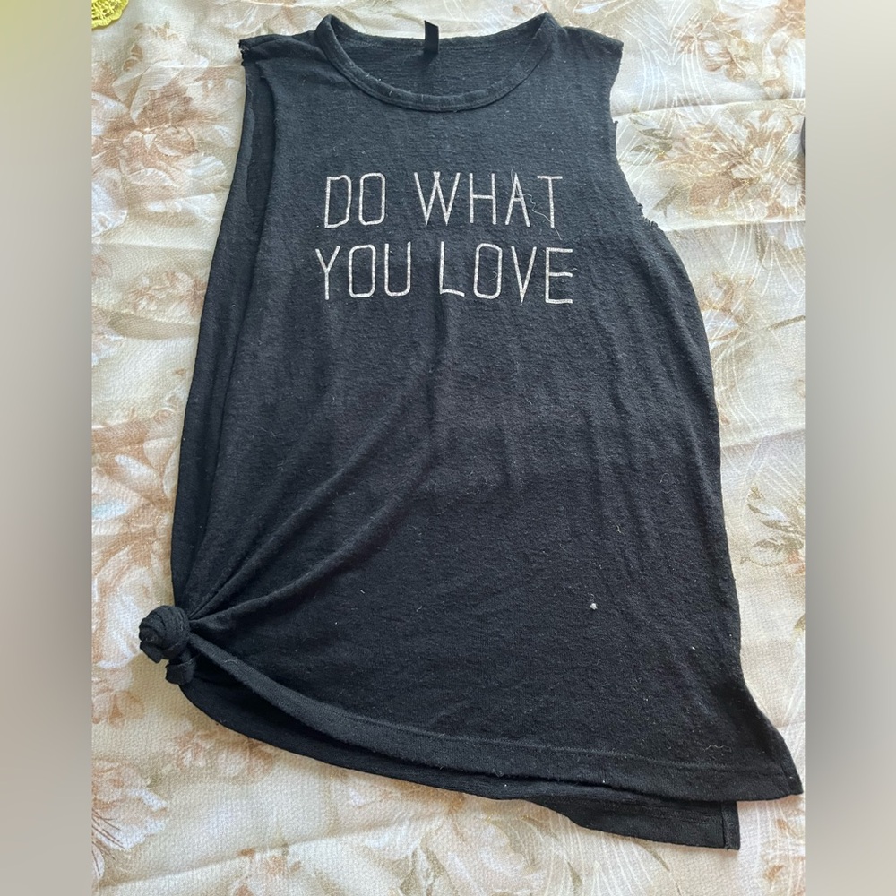 Women's Black Graphic Muscle Tee